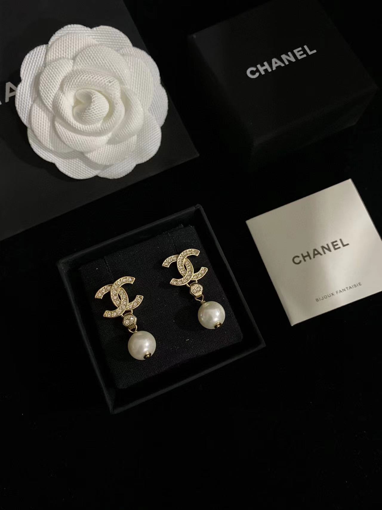 CHANE1 ダイヤモンド＆パール イヤリング【50％割引+送料無料】