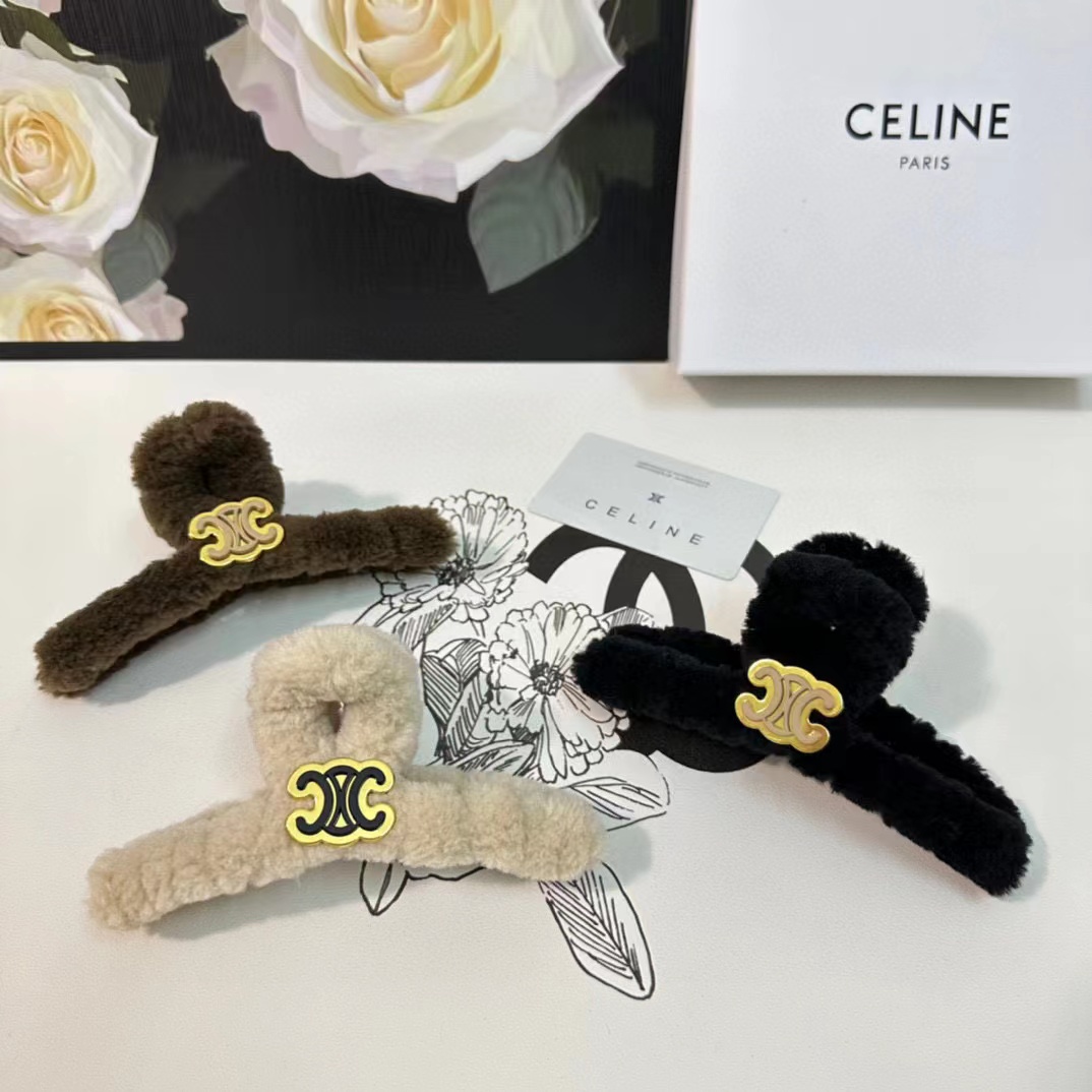 CEL1NE 凱旋門ロゴ ウール ヘアクリップ【50％割引+送料無料】