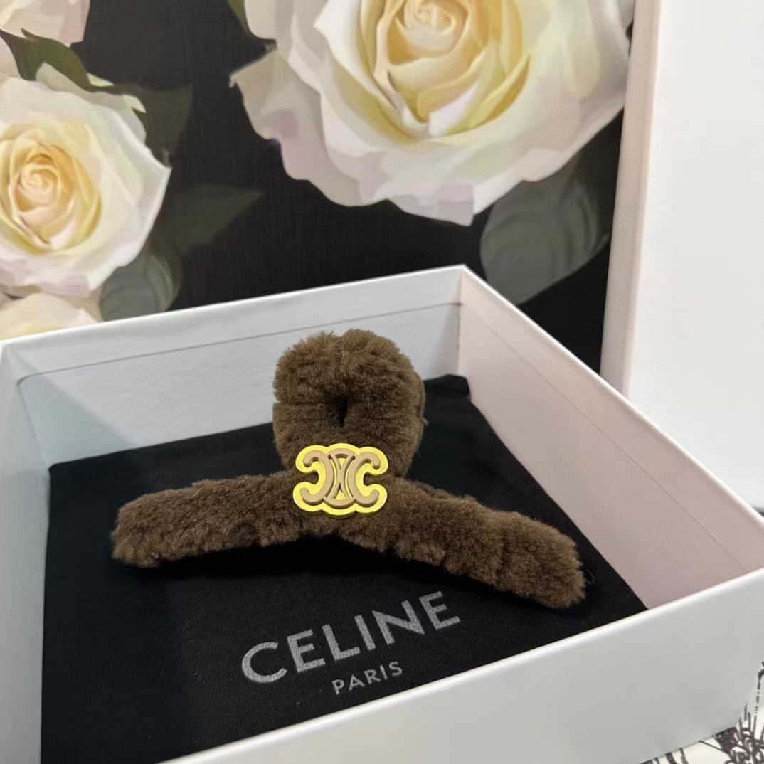 CEL1NE 凱旋門ロゴ ウール ヘアクリップ【50％割引+送料無料】