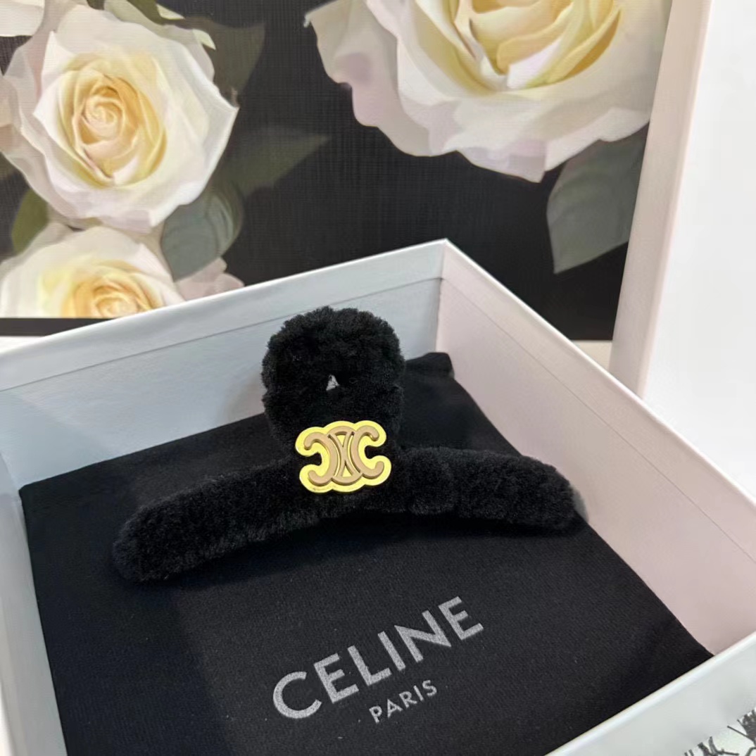 CEL1NE 凱旋門ロゴ ウール ヘアクリップ【50％割引+送料無料】