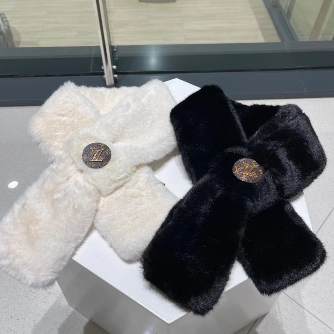 LV シンプルファースカーフ【50％割引+送料無料】