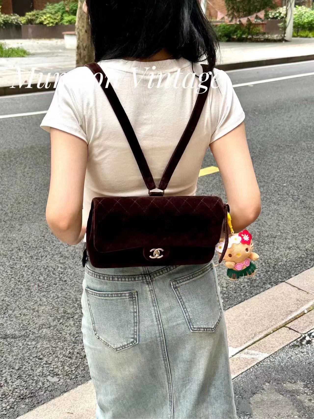 CHANE1 ヌバックレザー CF バックパック【50％割引+送料無料】