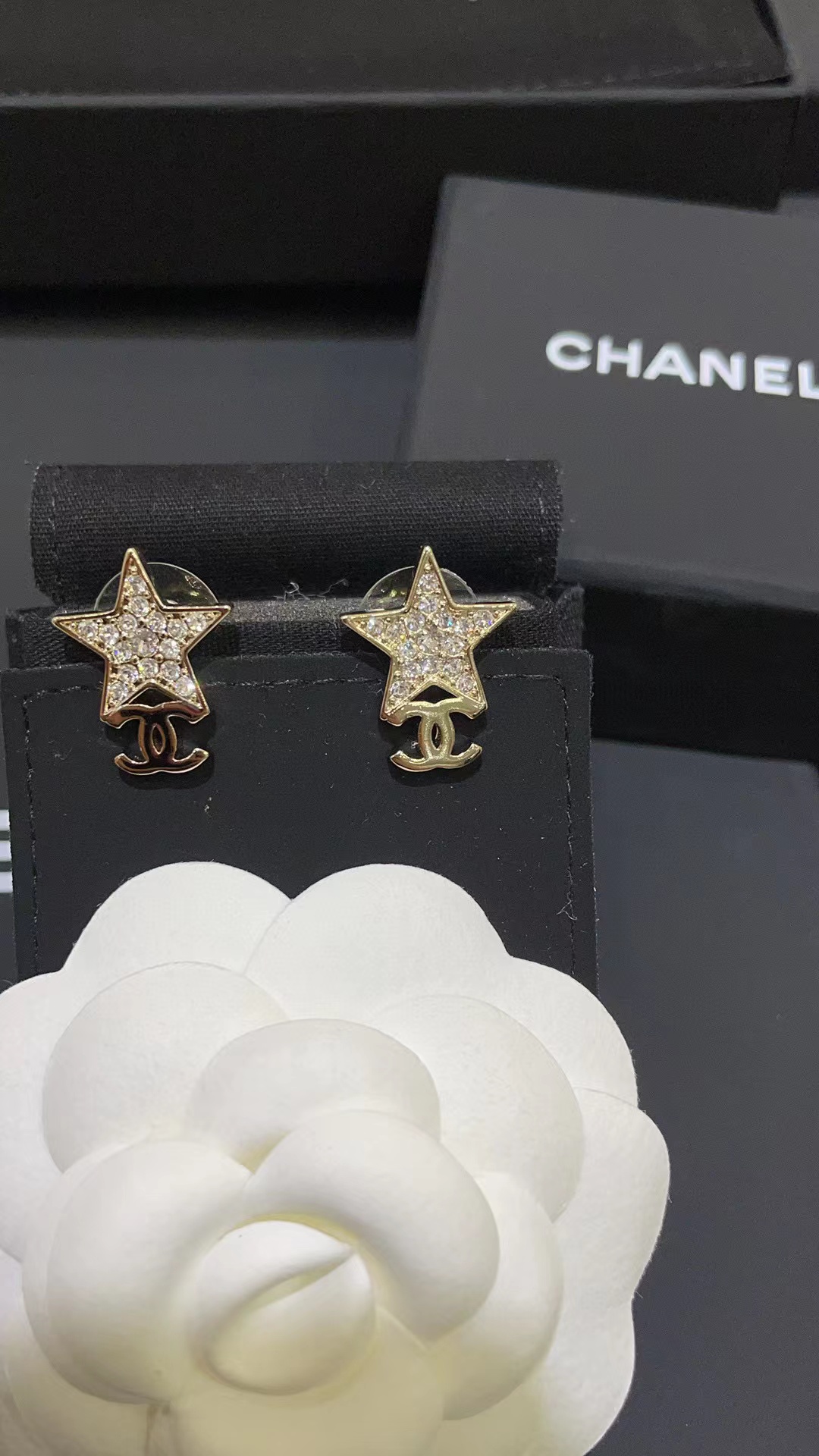 CHANE1 五芒星ダイヤモンド イヤリング+ネックレス 2点セット【50％割引+送料無料】