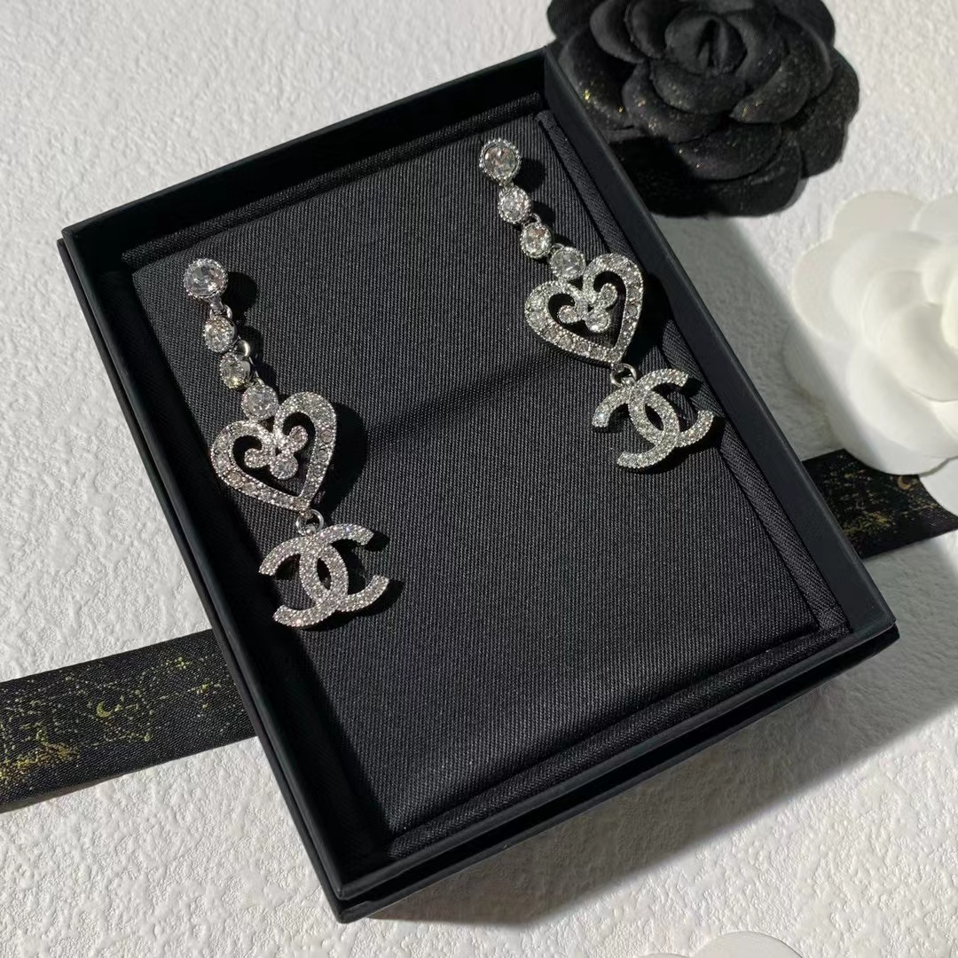 CHANE1 ハートセット ダイヤモンド 中空ピアス【50％割引+送料無料】