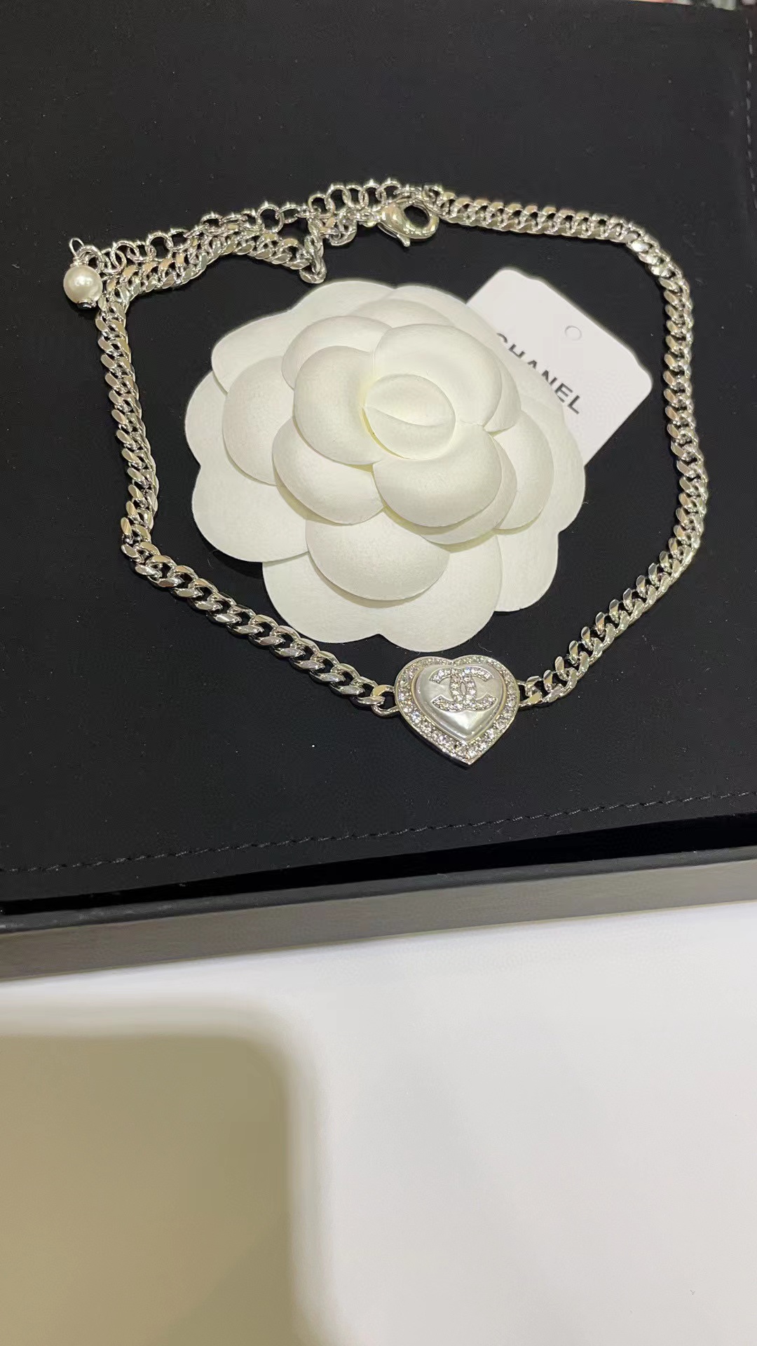 CHANE1 ハートフルダイヤモンド ダブルC ネックレス【50％割引+送料無料】