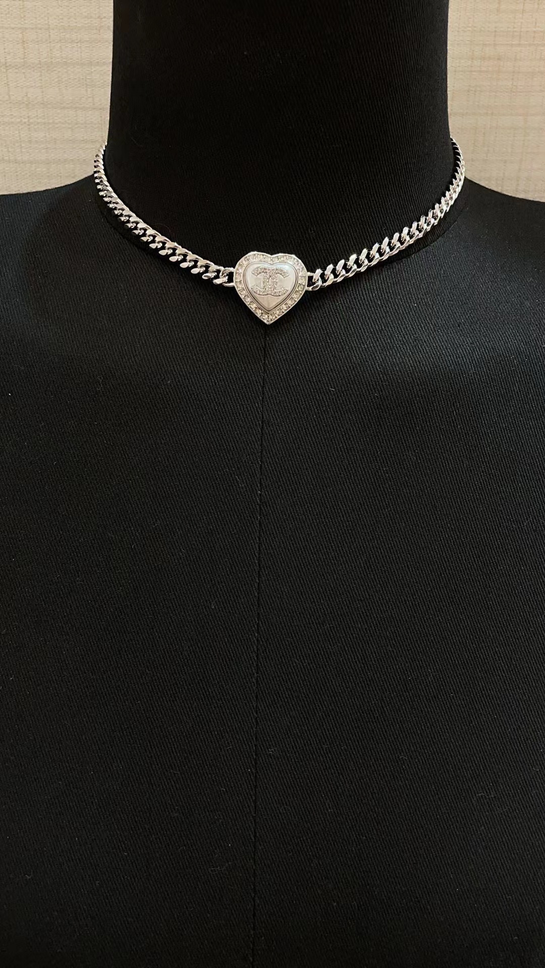 CHANE1 ハートフルダイヤモンド ダブルC ネックレス【50％割引+送料無料】