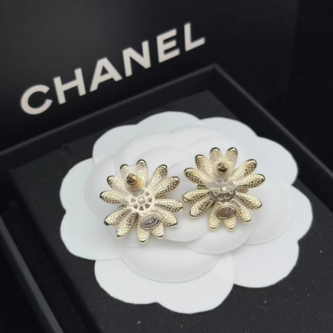 CHANE1 ひまわり ダブルC スタッドピアス【50％割引+送料無料】