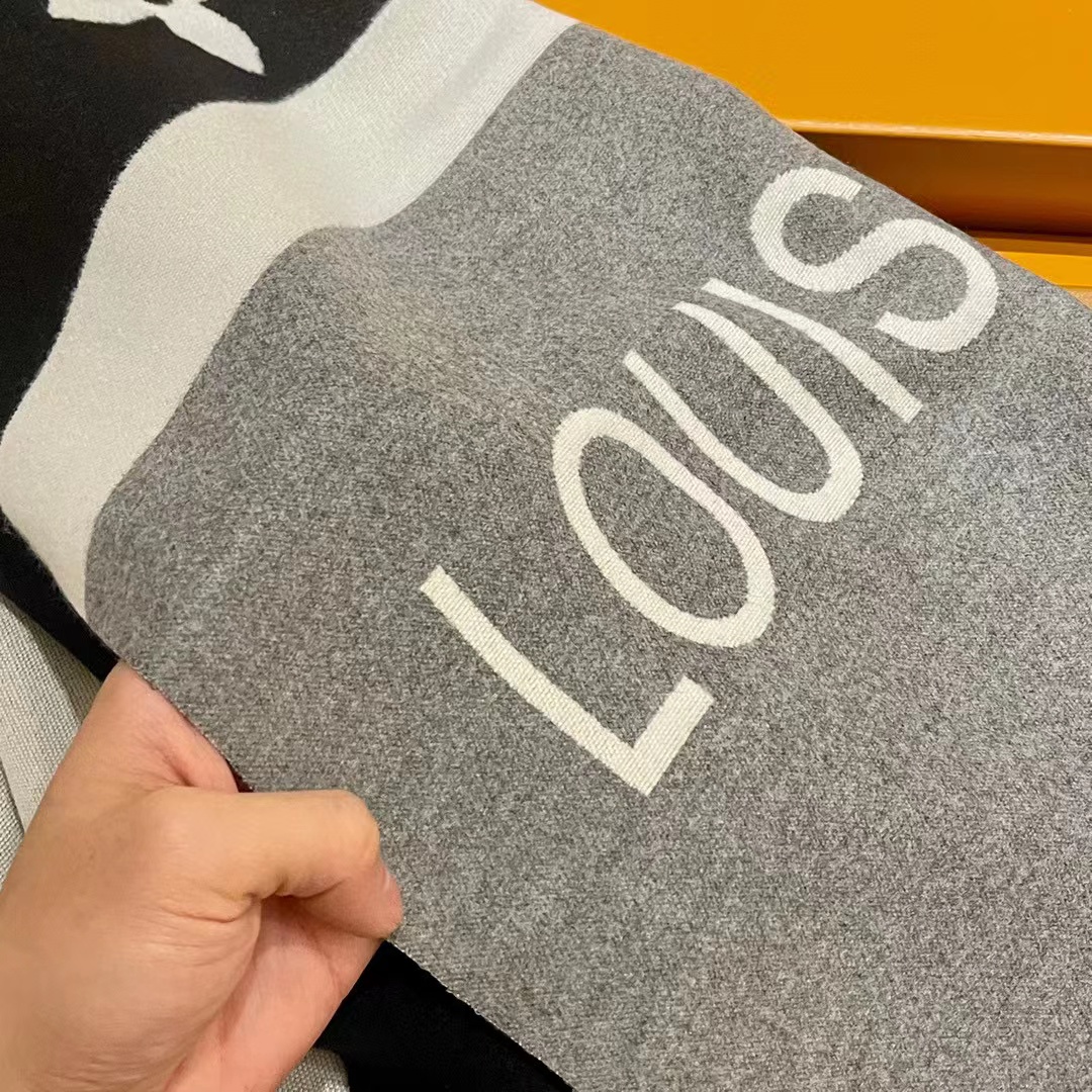 LV カラーブロック カシミア スカーフ【50％割引+送料無料】