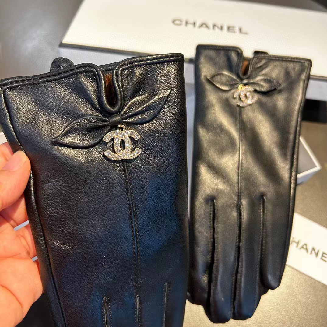 CHANE1 シープスキン ボウ ダブル C グローブ【50％割引+送料無料】