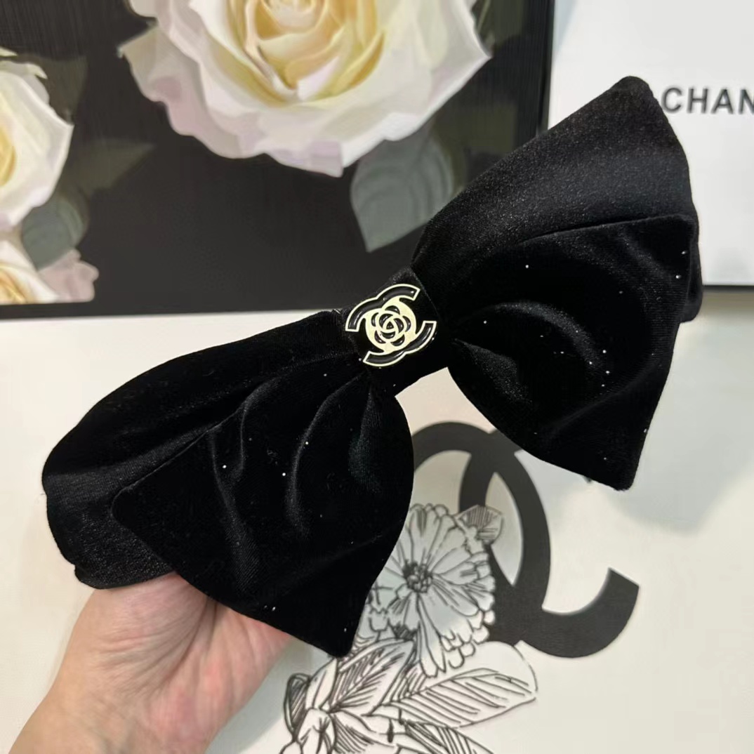 CHANE1 ベルベット ダブル C ヘアクリップ【50％割引+送料無料】