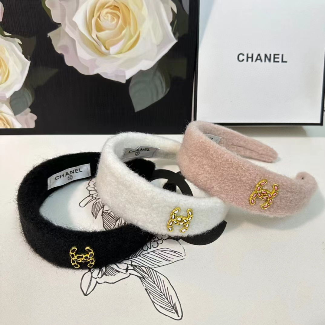 CHANE1 ウール ダブル C ロゴ ヘッドバンド【50%割引+送料無料】