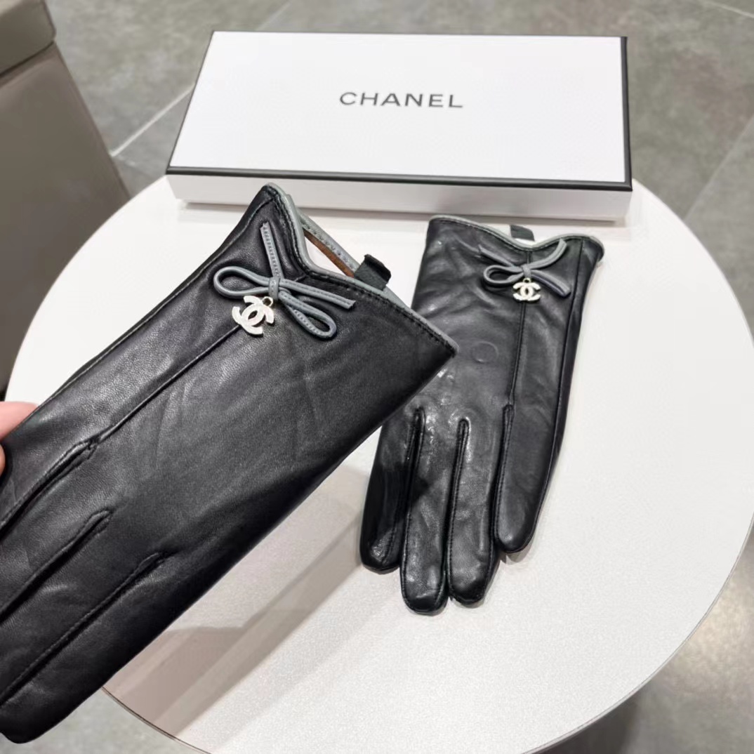 CHANE1 シンプルなレースアップ ダブル C プラス ベルベット シープスキン グローブ【50％割引+送料無料】