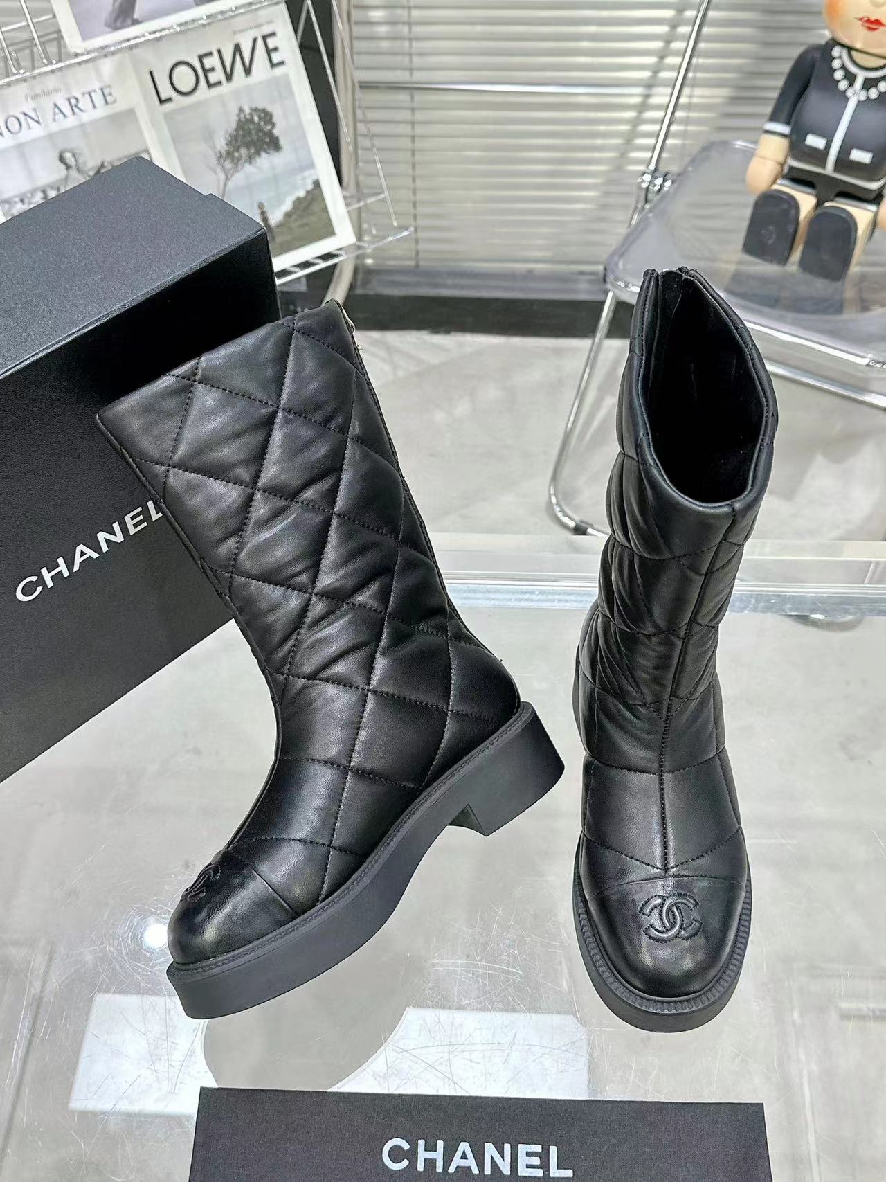 CHANE1 高品質 ダブルC シンプル スノーブーツ【50％割引+送料無料】