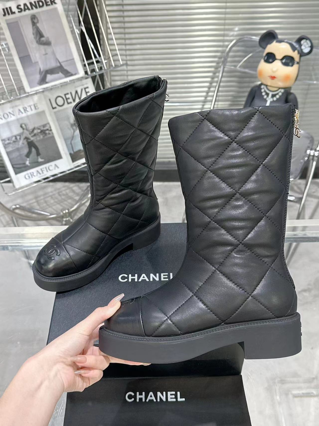CHANE1 高品質 ダブルC シンプル スノーブーツ【50％割引+送料無料】
