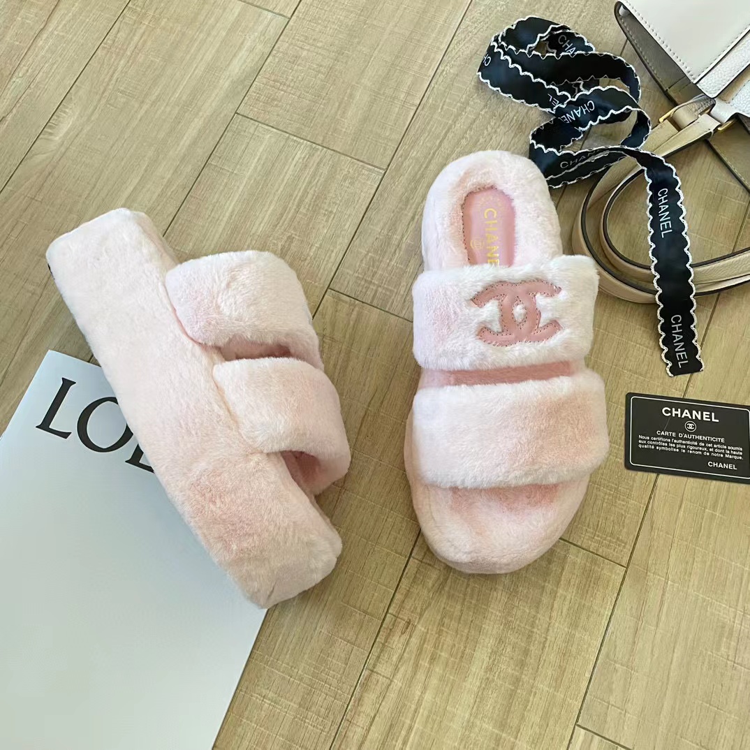 CHANE1 ダブルC ウールスリッパ【50％割引+送料無料】