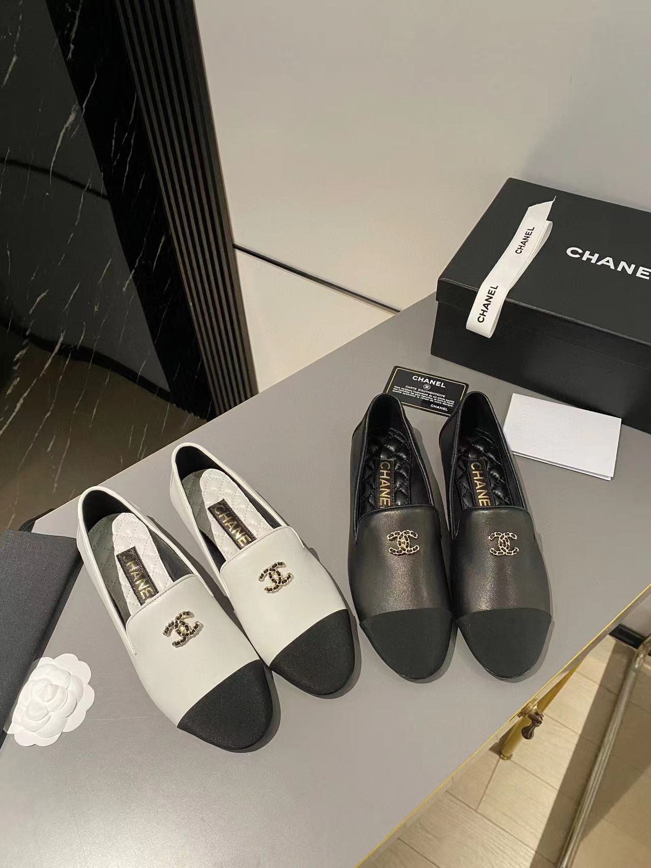 CHANE1 高品質カラーマッチングダブル C フラットシューズ【50％割引+送料無料】