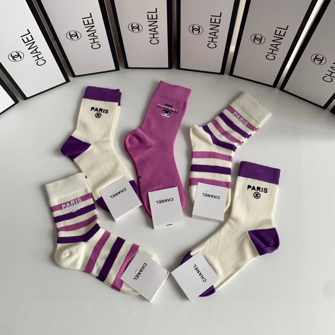 CHANE1 カシミア カラーブロック ソックス【50％割引+送料無料】