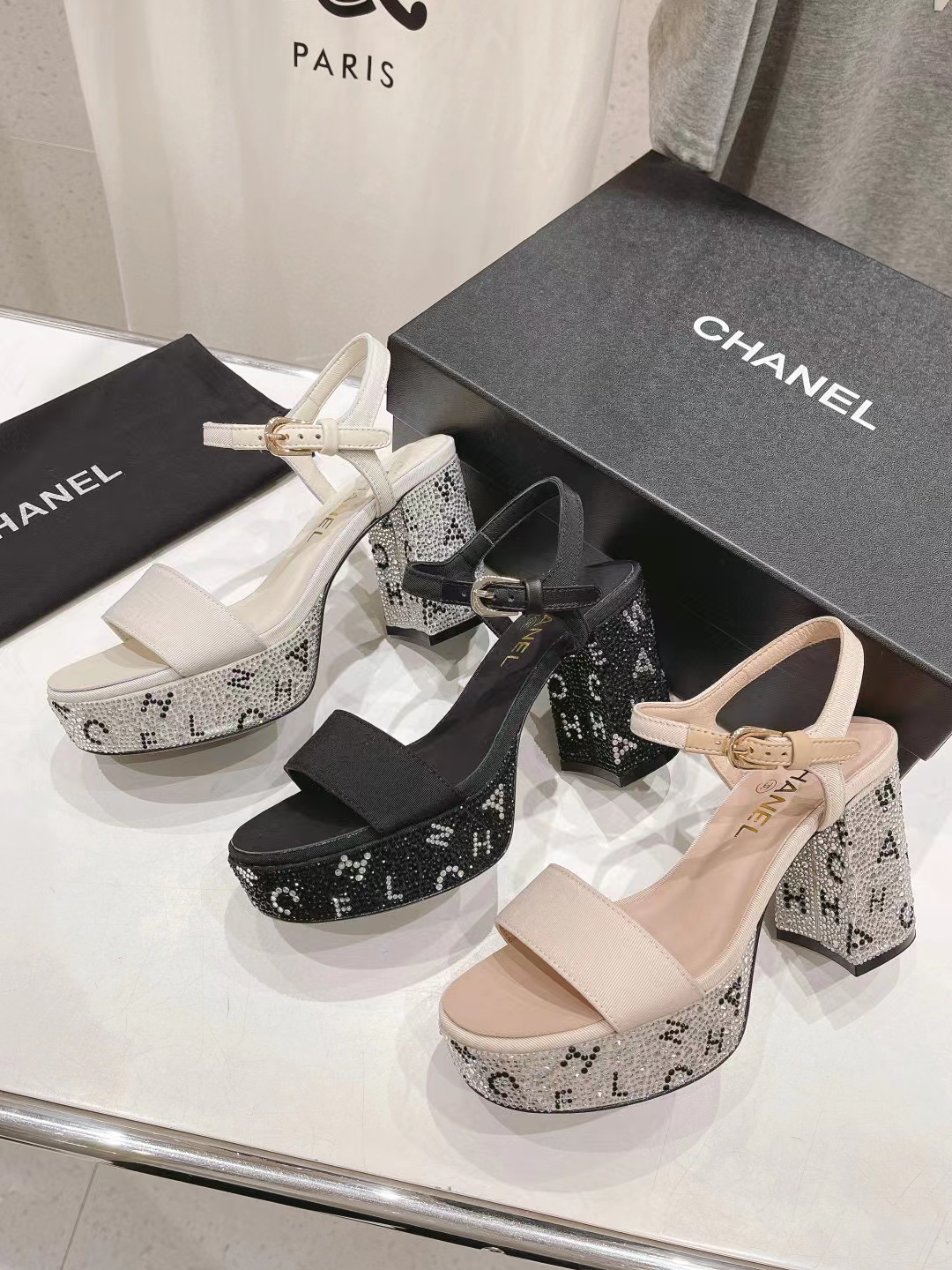 CHANE1 高品質ホットダイヤモンドハイヒールサンダル【50％割引+送料無料】