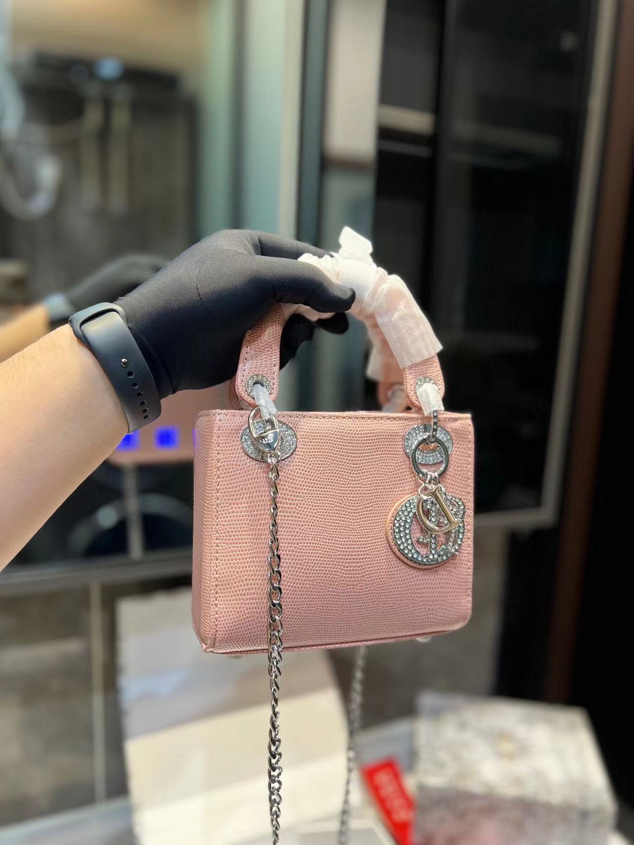 DI0R lady ダイヤモンドバックルハンドバッグ 【50％割引+送料無料】