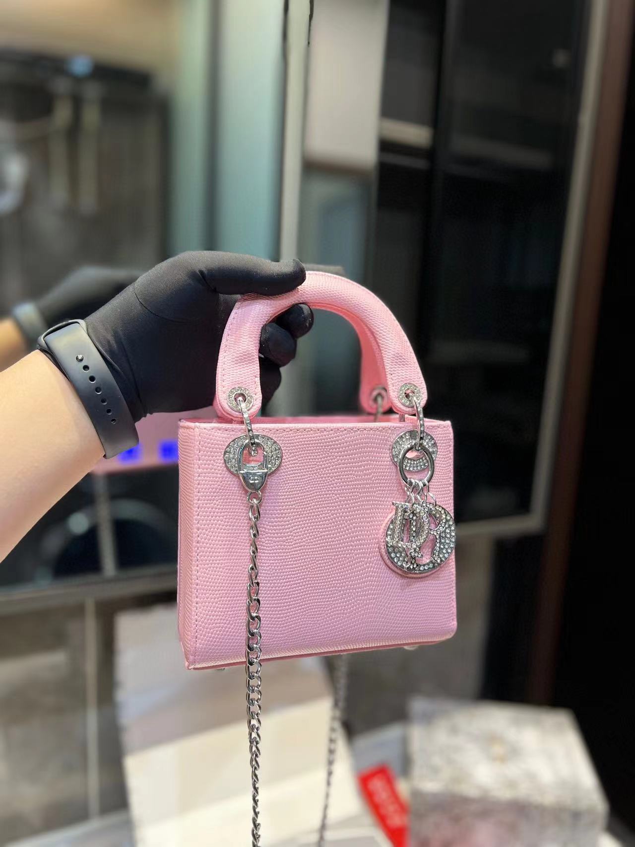 DI0R lady ダイヤモンドバックルハンドバッグ 【50％割引+送料無料】