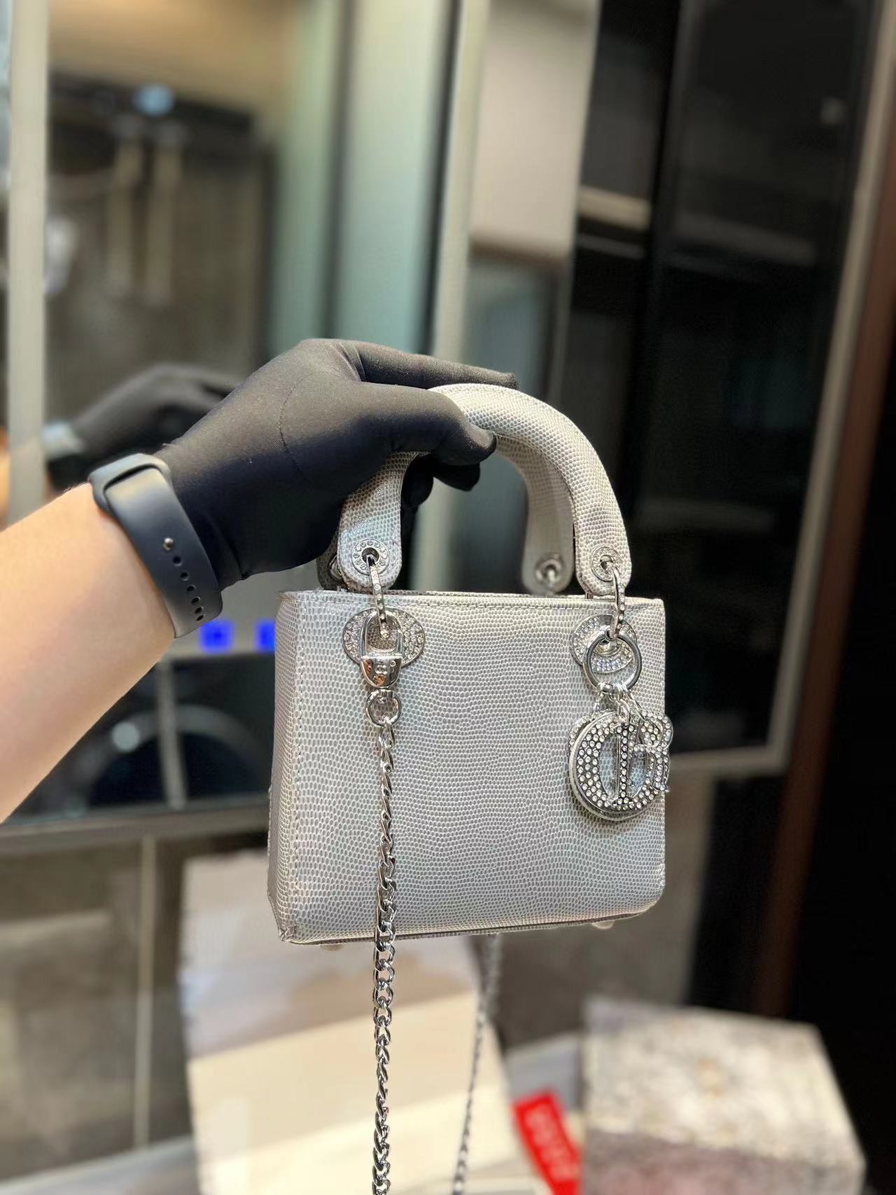 DI0R lady ダイヤモンドバックルハンドバッグ 【50％割引+送料無料】