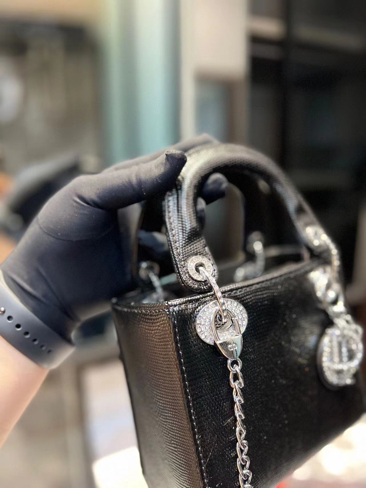 DI0R lady ダイヤモンドバックルハンドバッグ 【50％割引+送料無料】