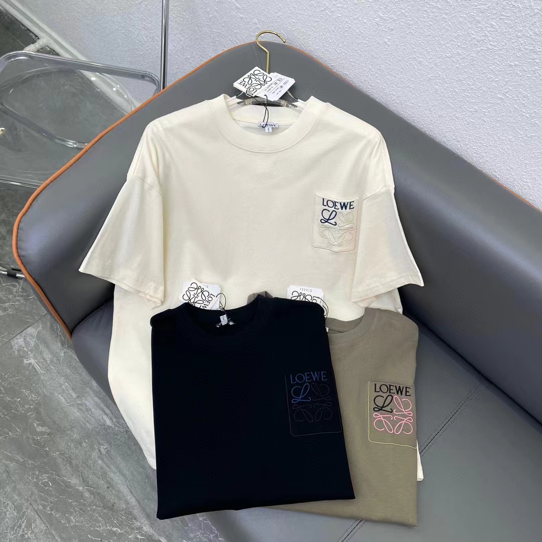 L0WEW シンプルポケットレター刺繍Tシャツ【50％割引+送料無料】