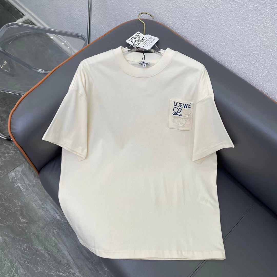 L0WEW シンプルポケットレター刺繍Tシャツ【50％割引+送料無料】