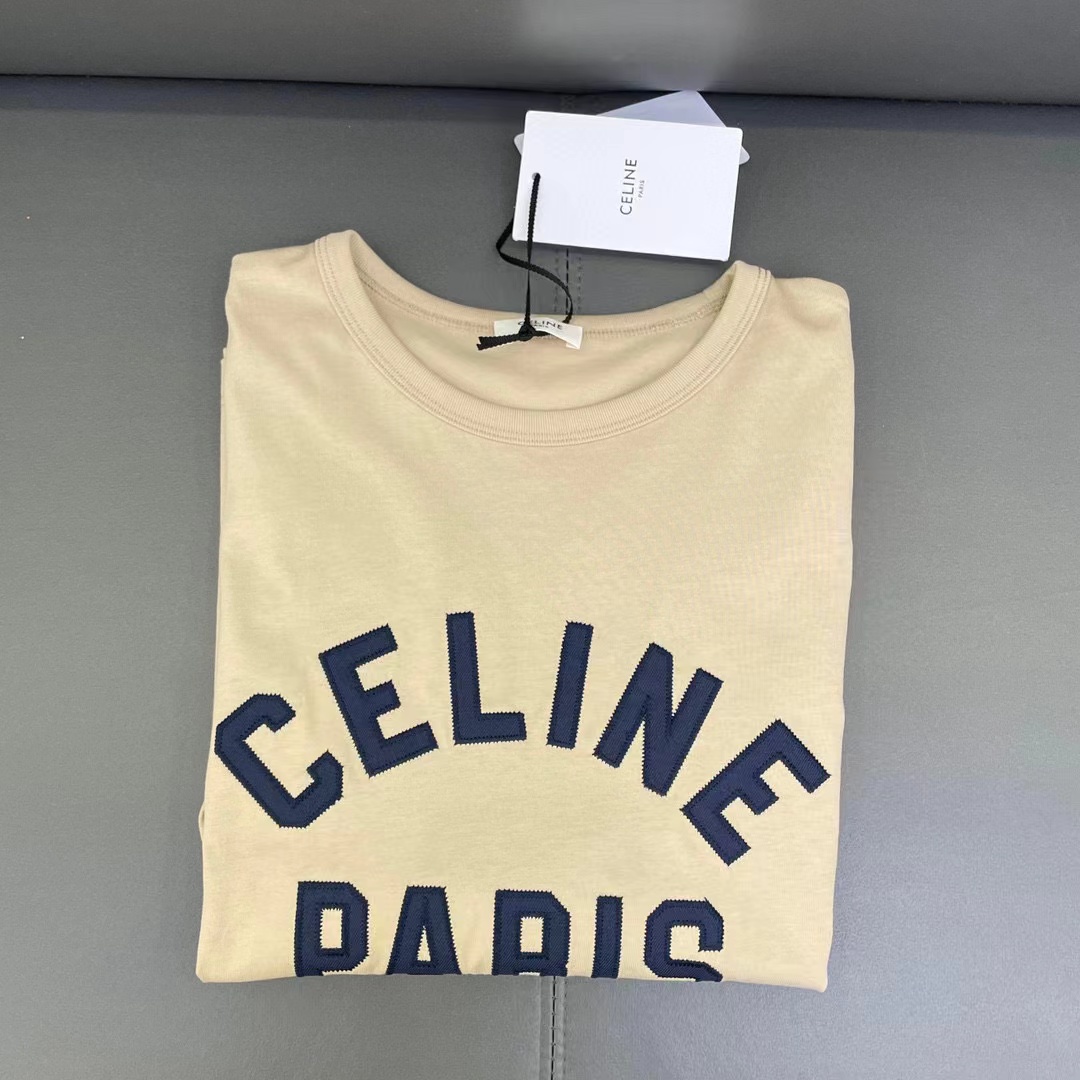 CEL1NE クラシックレター刺繍Tシャツ【50％割引+送料無料】