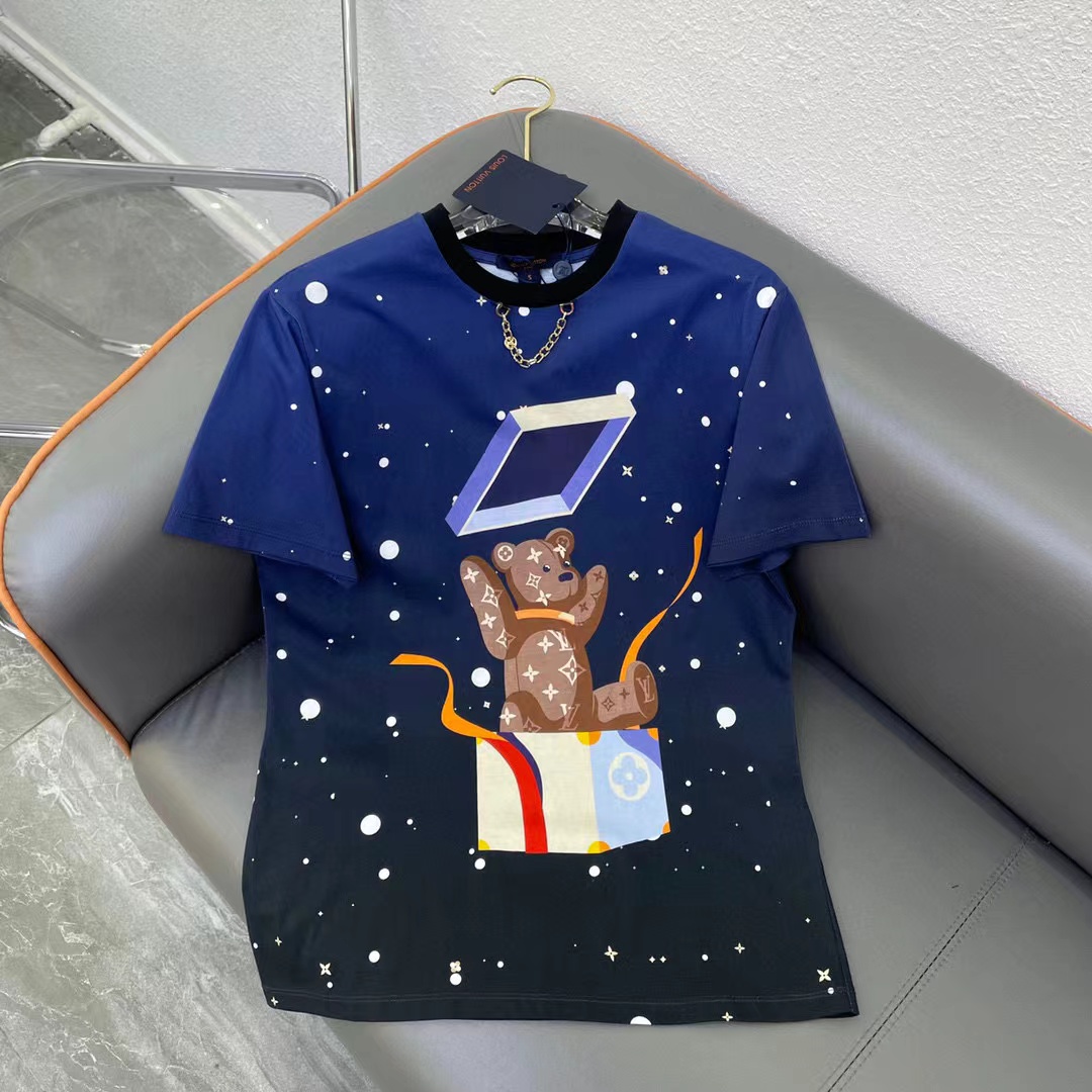 LV グラデーションプリント クルーネック Tシャツ【50％割引+送料無料】