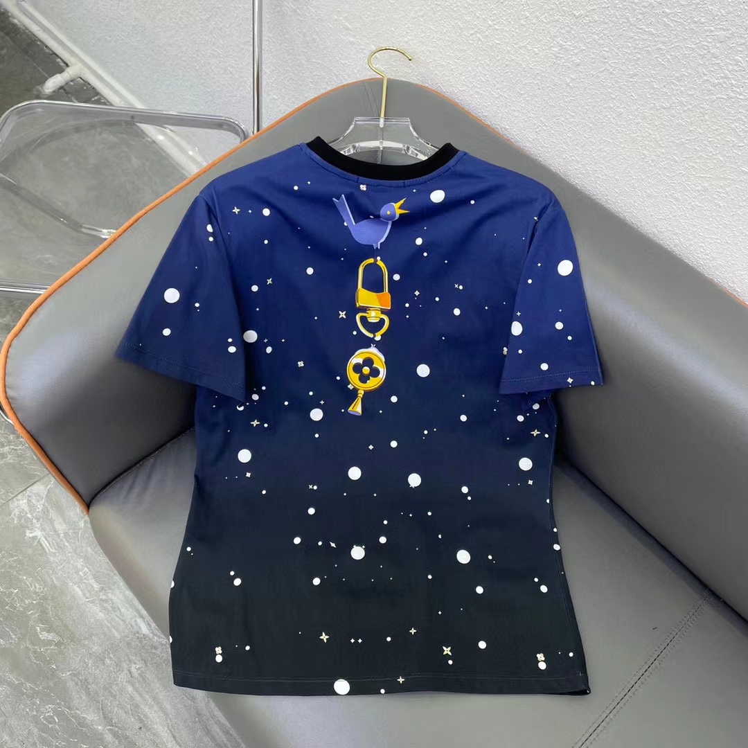 LV グラデーションプリント クルーネック Tシャツ【50%割引+送料無料】