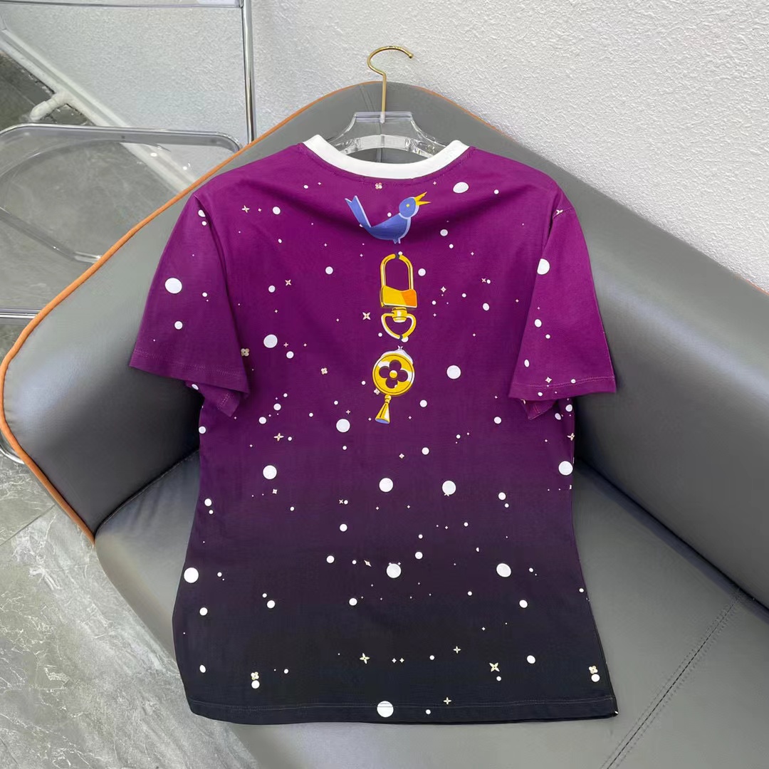 LV グラデーションプリント クルーネック Tシャツ【50%割引+送料無料】