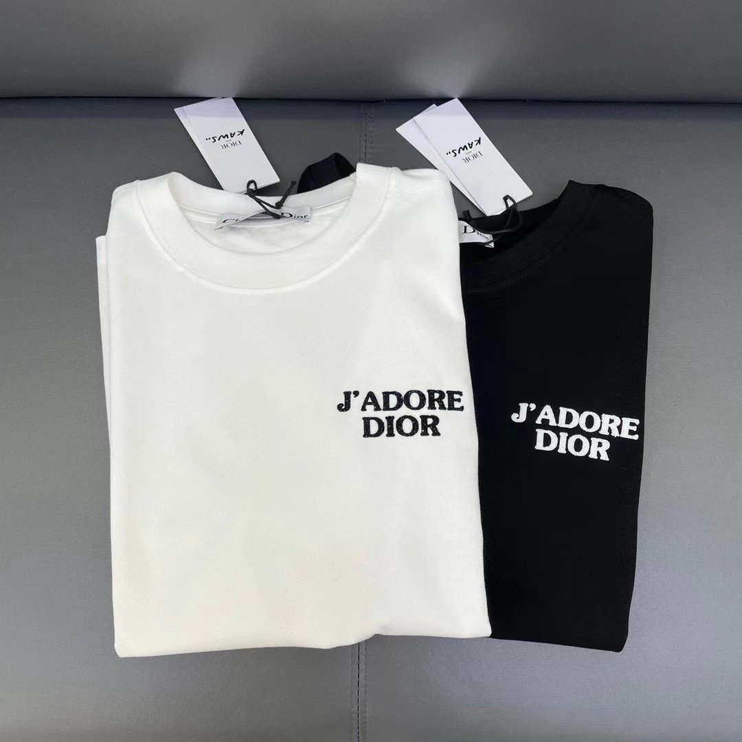 DI0R シンプルクラシックレター ホットダイヤモンド Tシャツ【50％割引+送料無料】