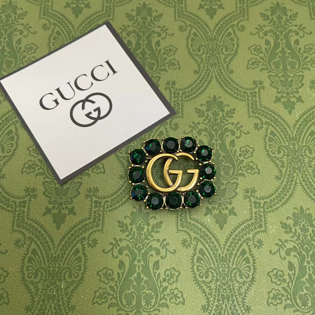 GUCC1 ダブルG ダイヤモンドブローチ【50％割引+送料無料】