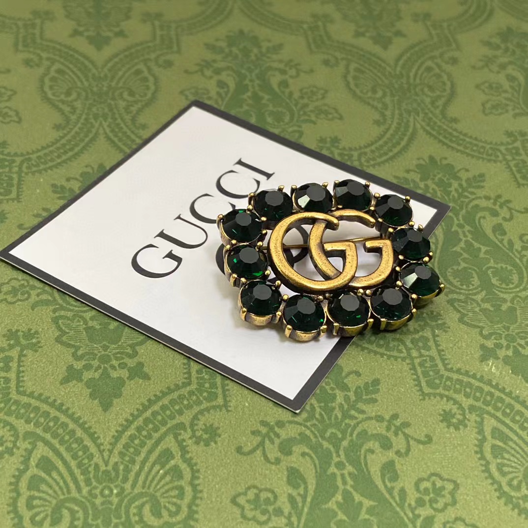 GUCC1 ダブルG ダイヤモンドブローチ【50％割引+送料無料】