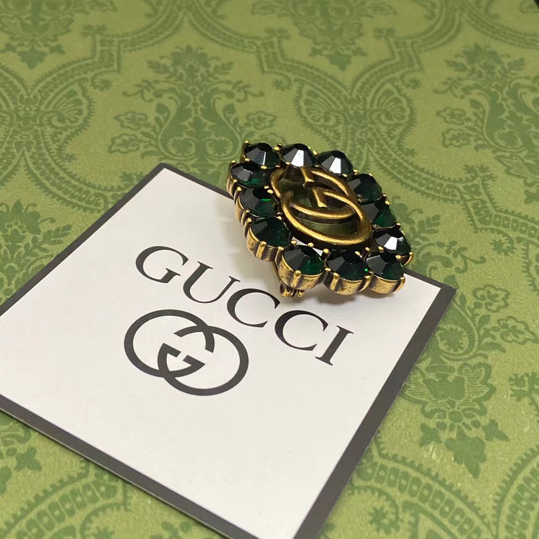 GUCC1 ダブルG ダイヤモンドブローチ【50％割引+送料無料】