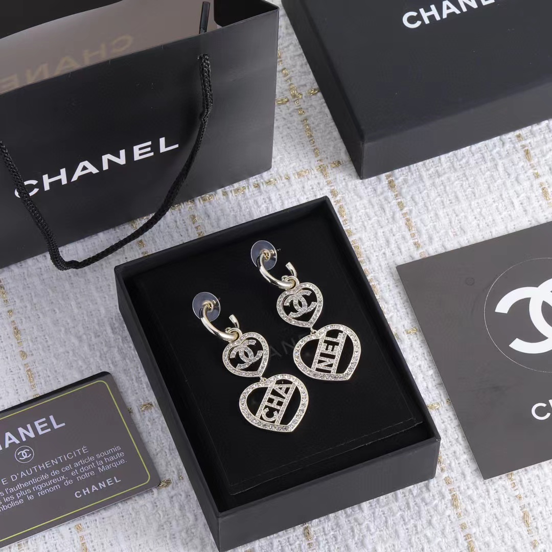 CHANE1 ハートセット ダイヤモンド イヤリング【50％割引+送料無料】