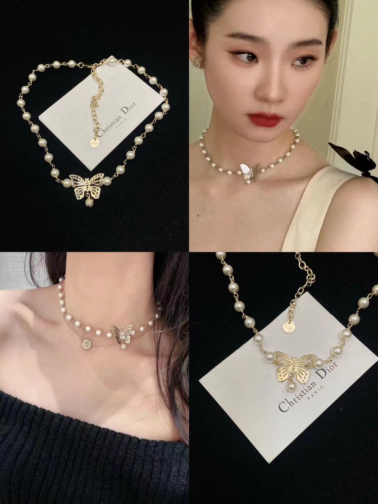 DI0R ギルトバタフライパールネックレス【 50％割引+送料無料】