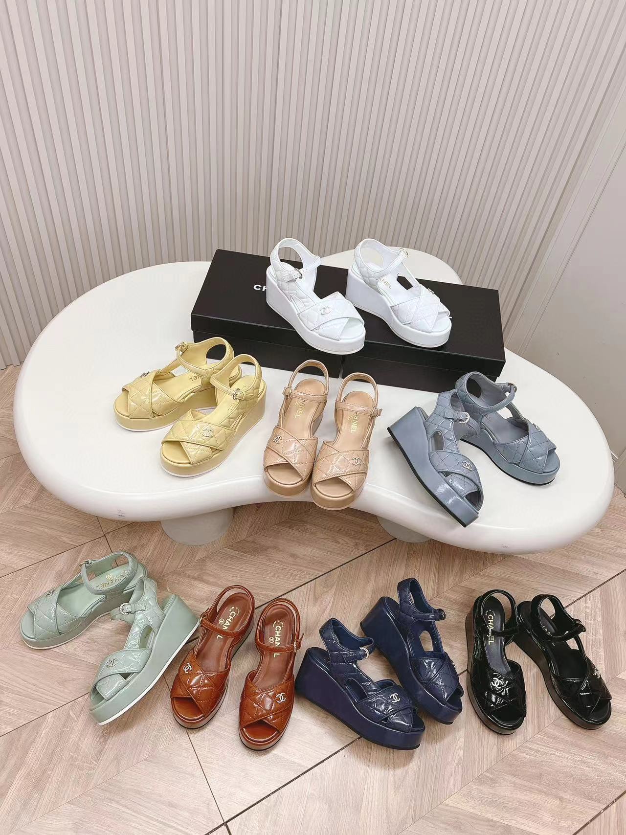 CHANE1 高品質ウェッジシューズ【50％割引+送料無料】