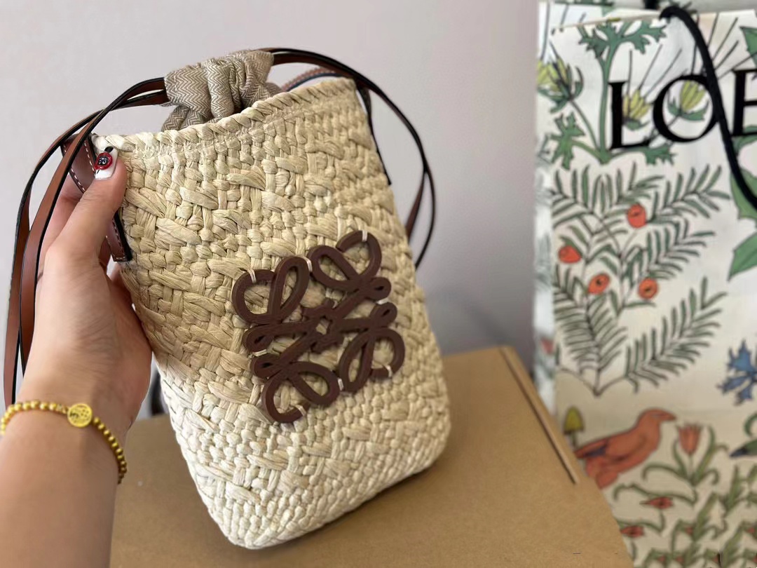 LOWEW ラフィア 携帯電話バッグ【50％割引+送料無料】