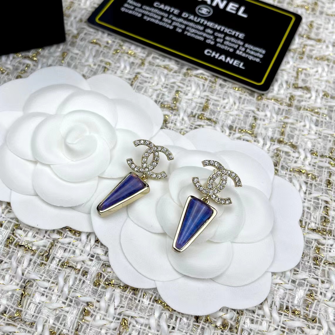 CHANE1 逆三角形レジン ペンダント イヤリング【50％割引+送料無料】