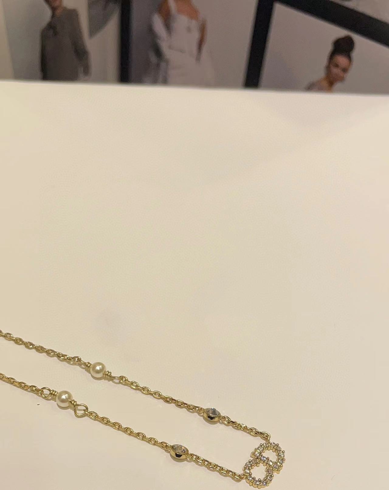 DI0R CDラインストーンパールネックレス【 50％割引+送料無料】