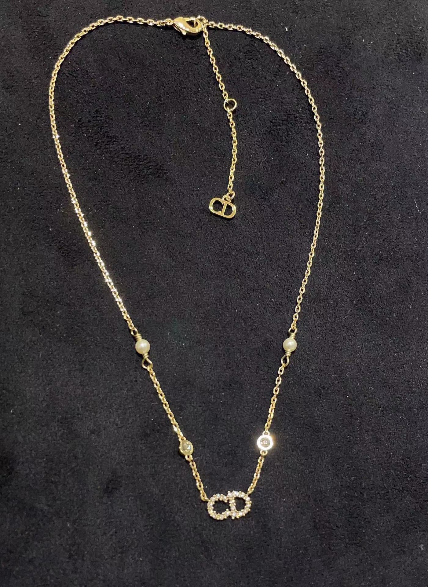 DI0R CDラインストーンパールネックレス【 50％割引+送料無料】