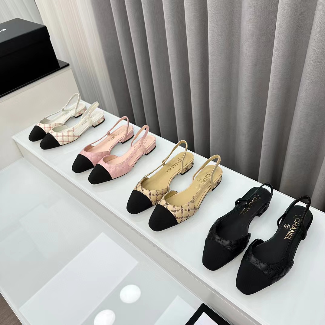 CHANE1 高品質slingback ぺたんこ靴【50％割引+送料無料】