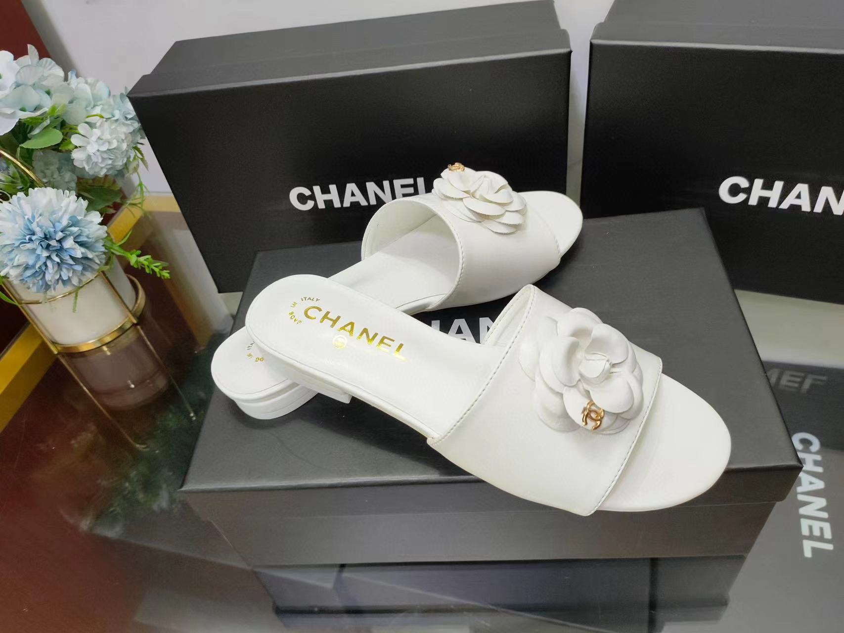 CHANE1 カメリアスリッパ【50％割引+送料無料】