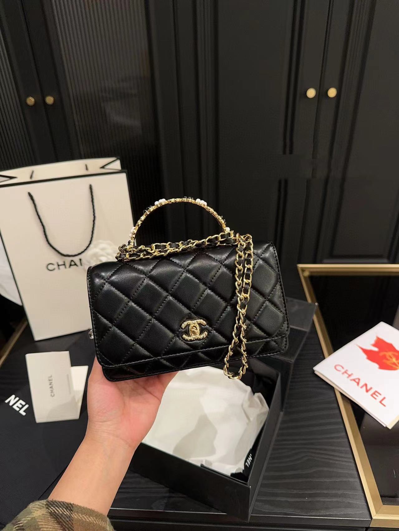 CHANE1 カメリアハンドルチェーンショルダークロスボディバッグ【50％割引+送料無料】