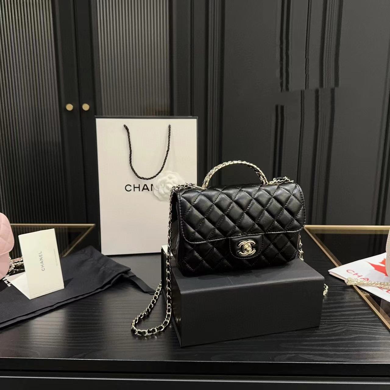 CHANE1 ラインストーンハンドルチェーンバッグ【50％割引+送料無料】hh
