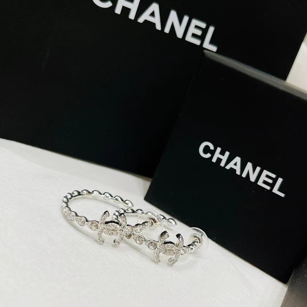 CHANE1 ダブルC ダイヤモンド イヤリング【50％割引+送料無料】