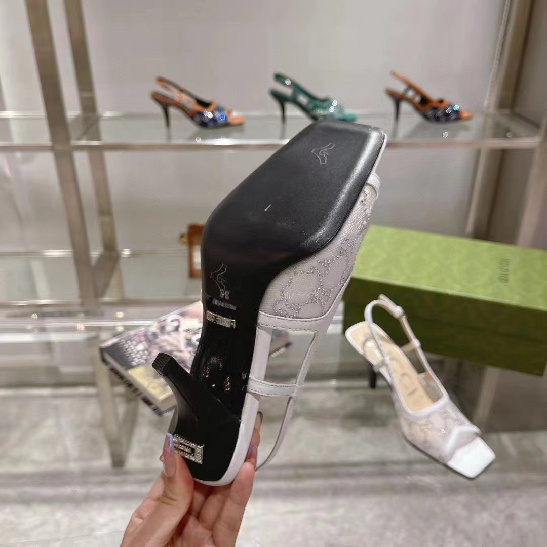 GUCC1 高品質ラインストーンシープスキンハイヒール【50％割引+送料無料】