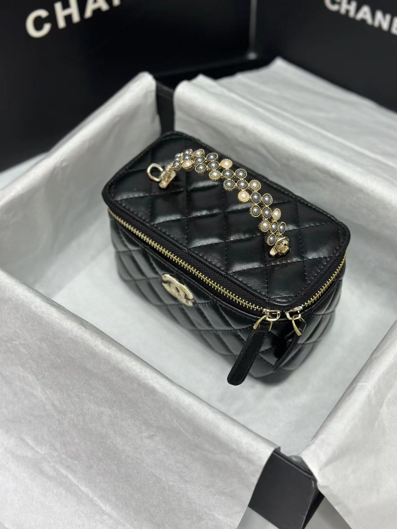CHANE1 パールボックスハンドバッグ【50％割引+送料無料】